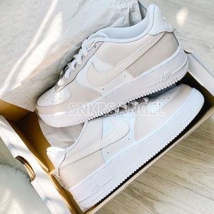 Nike custom air force 1 low sneakers tan beige